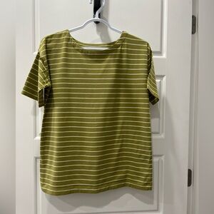 J Jill Olive Green Striped Women's Top